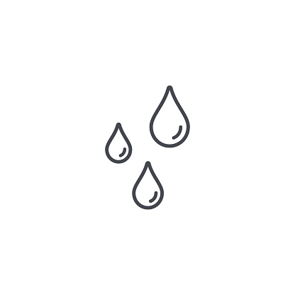 Drops line icon. Vector flat style isolated illustration.
