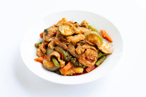 istock Thai food, Spicy stir-fried pork with herbs 1224461481