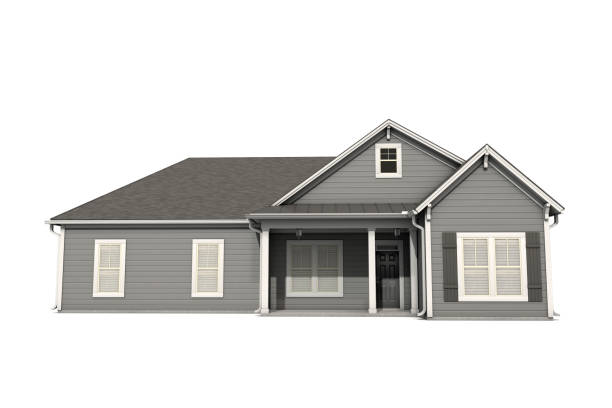 istock 3D US Craftsman Style House on White Background 1224462548