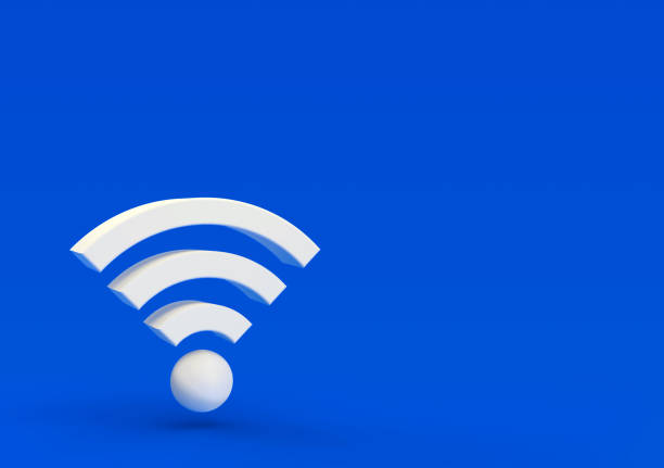 istock 3d illustration, volumetric wifi icon over blue background 1224470041