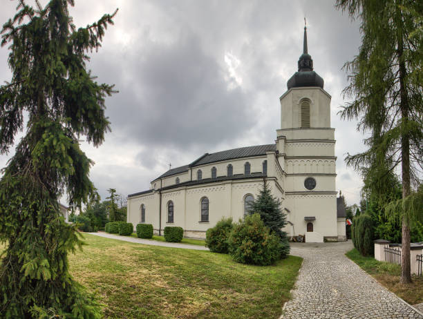 церковь святого мартина в городе пачанов - польша - st martins church стоковые фото и изображения