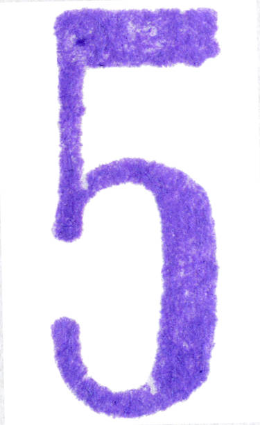 istock Digit number 5 printed blue ink stamp 1224471775