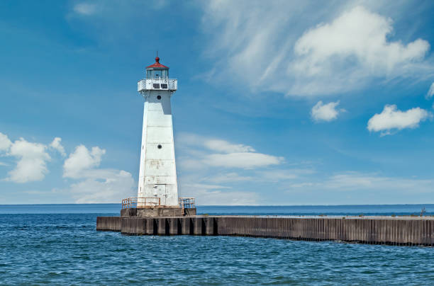Sodus Point Lighthouse Sodus Point Outer Lighthouse in New York rochester new york state stock pictures, royalty-free photos & images
