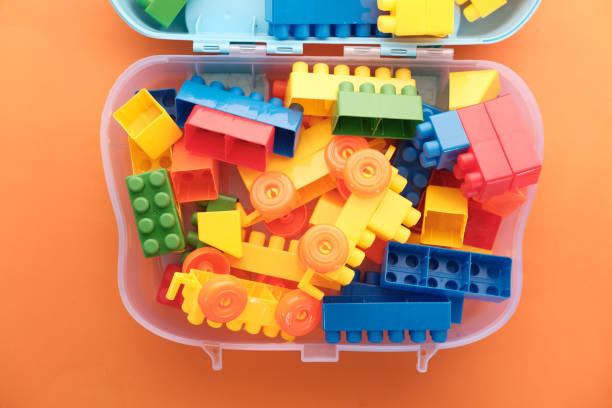 istock Many toy blocks in different colors in a box 1224477154