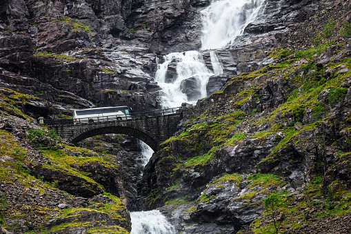 bus on the Trollstigen mountain route