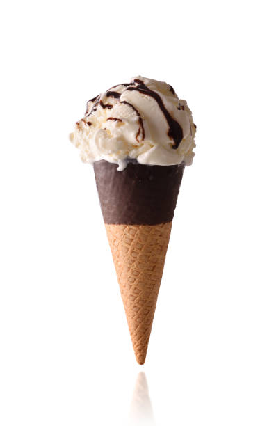 istock Ice cream cone flavored cream isolated white 1224478163