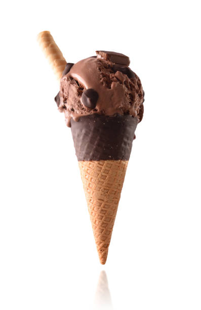 istock Ice cream cone flavored chocolate isolated white 1224478170