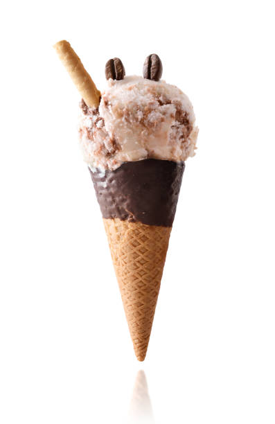 istock Ice cream cone flavored coffee isolated white 1224478172