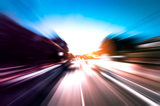 istock Abstract image of night traffic light trails in the city 1224480496