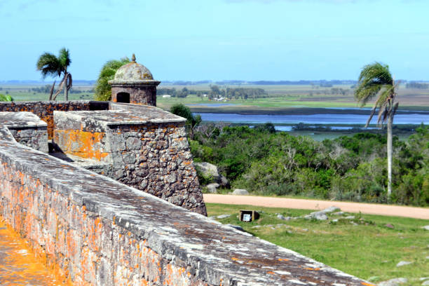 View towards the bathers from the fortress of San Miguel, Rocha, Uruguay