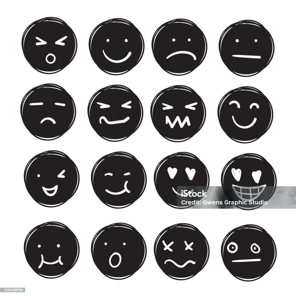 Mặt Biểu Tượng Cảm Xúc Mực Vẽ Bằng Tay Doodle Biểu Tượng Cảm Xúc ...