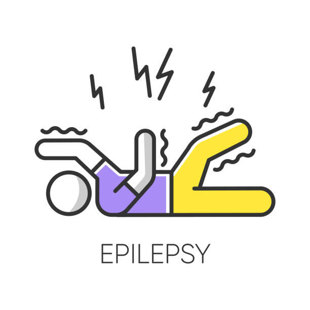 Epilepsy Color Icon Convulsive Seizure Shaking And Tremor Movement Trouble  Epileptic Stroke Abnormal Activity Mental Disorder Neurological Problem  Isolated Vector Illustration Stock Illustration - Download Image Now -  iStock