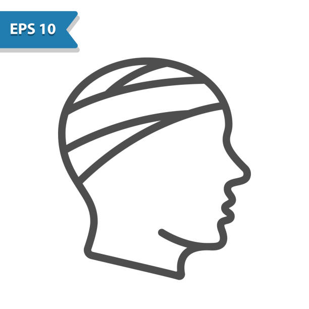 Head Injury Icon Professional, pixel perfect icon optimized for both large and small resolutions. EPS 10 format. 12x size for preview. bandage stock illustrations