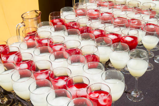 istock Beautifully decorated juices drinks cups catering banquet table 1224495877