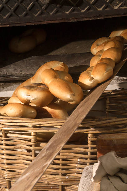 istock Fresh Chilean rustic marraqueta breads in a bakery factory. 1224496759