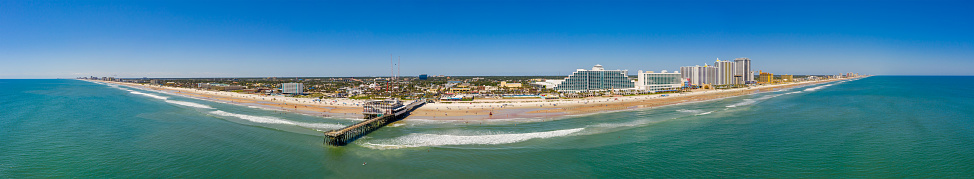 Aerial panorama Daytona Beach and pier photo