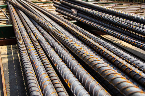 istock Deformed steel bars for reinforce concrete 1224497134