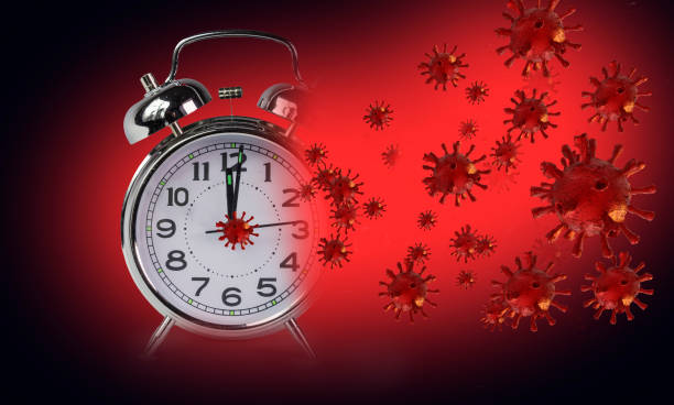 istock coronavirus covid-19 pandemic end finish next day  clock time background 1224498826