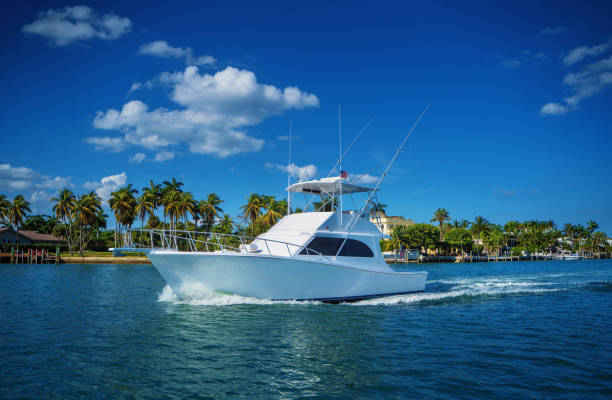 Fishing boat Biscayne bay Miami Florida