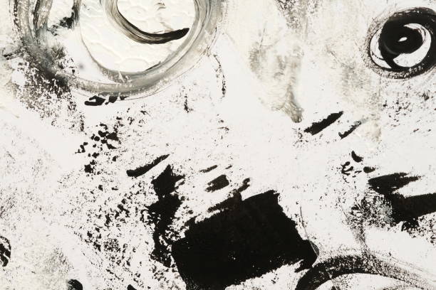 istock Abstract paint texture. acrylic painted background black and white color. 1224503921