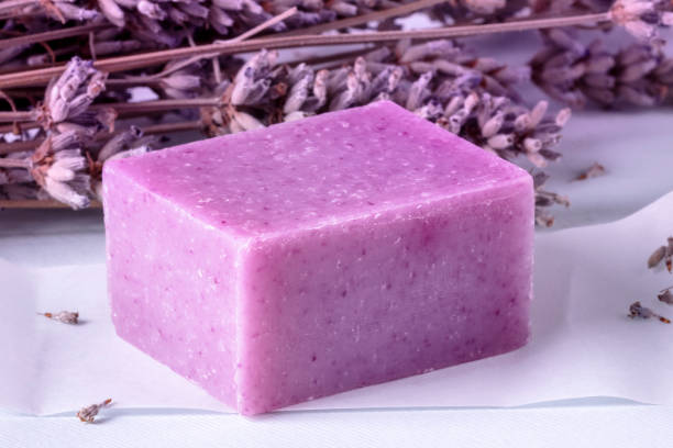 istock Lavender soap with dried lavender flowers, a close-up 1224504042