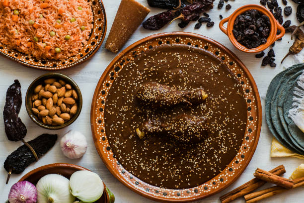 istock Mole Mexicano, Poblano mole ingredients, mexican spicy food traditional in Mexico 1224505537