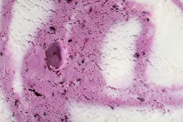 istock Vanilla and blueberry ice-cream texture or background 1224505612