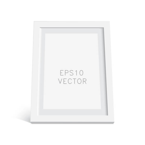 istock Realistic white wooden photo frame with soft shadow. White Square Photo Frame Mockup, Vector. 1224507615