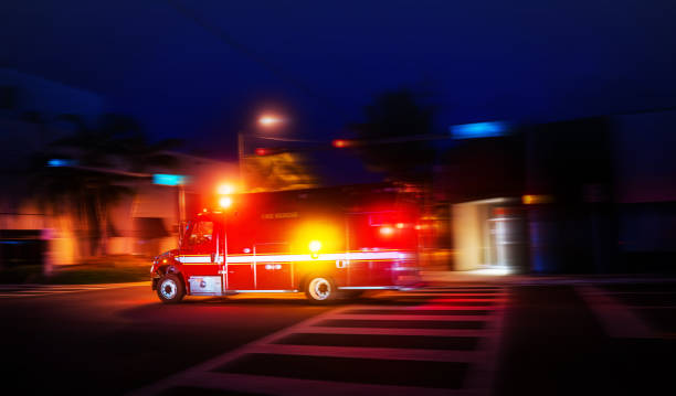 istock Motion blur speeding ambulance USA 1224510764