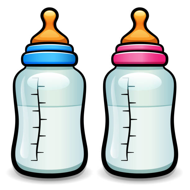 Vector Cartoon Baby Bottle Isolated Stock Illustration - Download Image Now  - Baby Bottle, Cartoon, Illustration - iStock