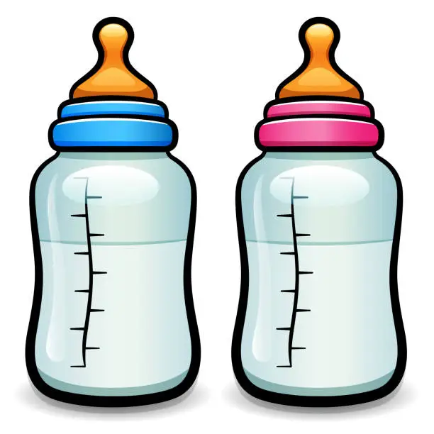 Vector illustration of Vector cartoon baby bottle isolated