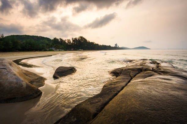 istock Sea rocks with dramatic sky on sunrise 1224520774