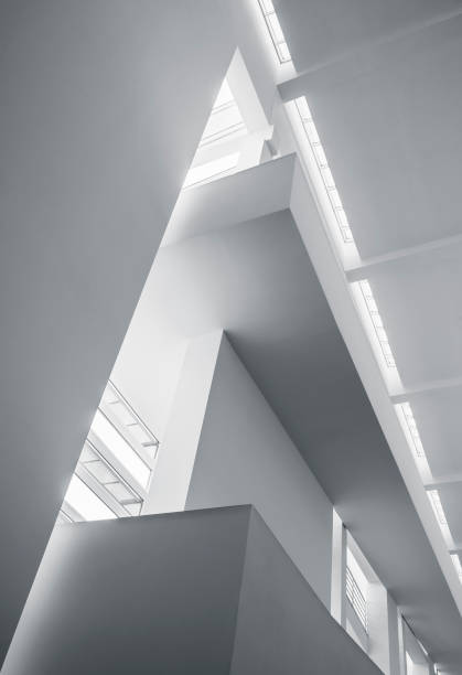 Architecture details White wall Modern building Lighting shade