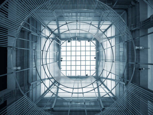 Glass roof ceiling geometric pattern Modern building Architecture details
