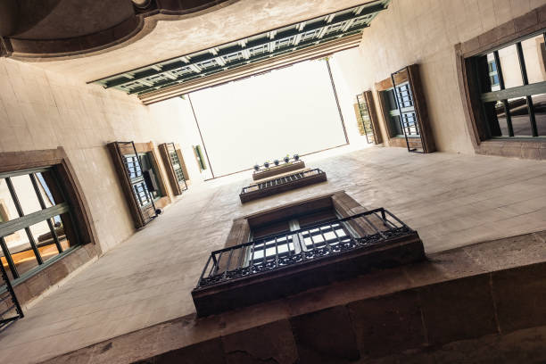 Architecture exterior Old town Building perspective Looking up view Europe city