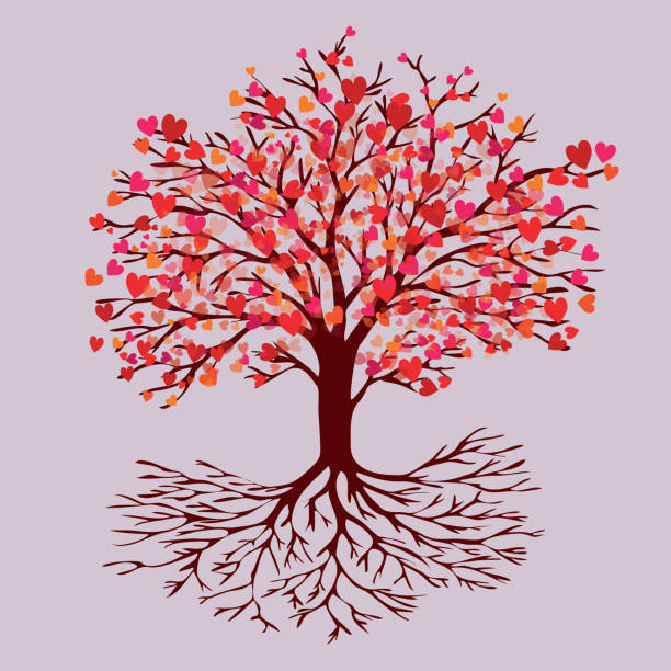 ilustraciones, imágenes clip art, dibujos animados e iconos de stock de versión del árbol del amor del árbol de la vida - yggdrasil