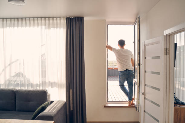 istock Brunette tall man spending time at home 1224527131