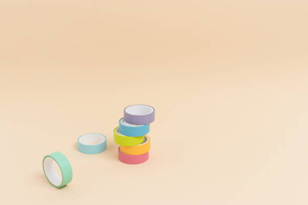 istock Stack of colorful duct tapes. Back to school concept. 1224537686