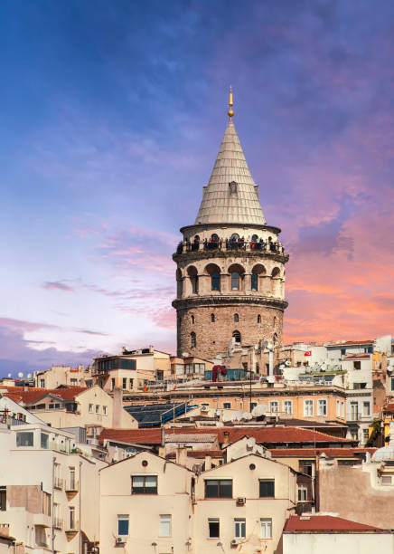 istock Sunset over Galata Tower in Turkey 1224539318
