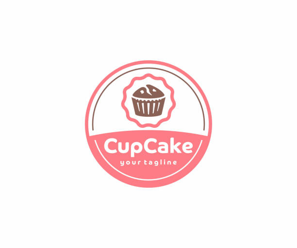 ilustraciones, imágenes clip art, dibujos animados e iconos de stock de diseño de emblema de círculo de cupcake. muffins con diseño vectorial de bayas. ilustración de panadería dulce - cortador de masa