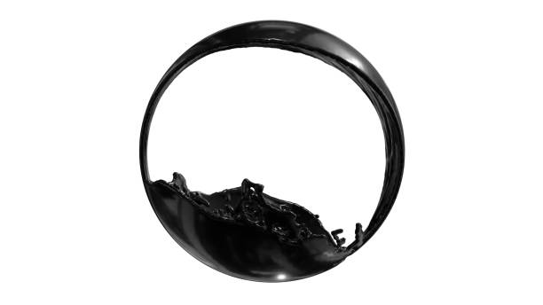 Ink Oil Splash circle round frame on withe background. 4K size Ink Oil Splash circle round frame on withe background. 4K size motor oil photos stock pictures, royalty-free photos & images