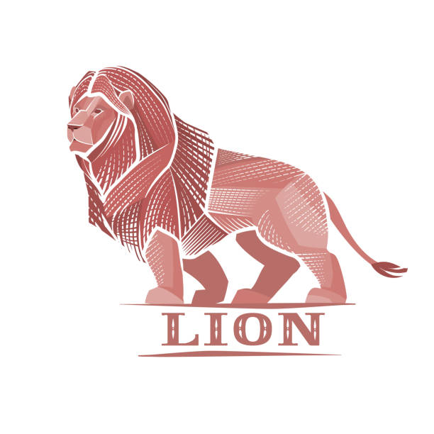 ilustrações, clipart, desenhos animados e ícones de leão estilizado em um fundo branco, poder, força, solidez, - haile selassie
