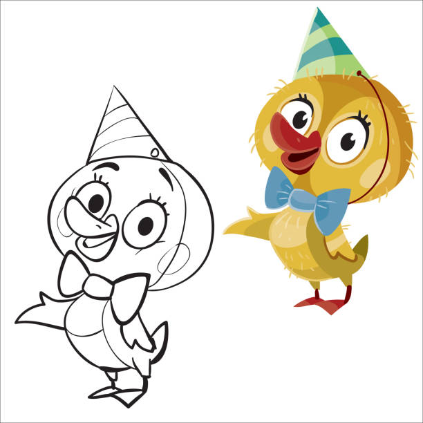 istock set of cute ducklings in a party hat, childhood, holiday, fun, isolated object on a white background, 1224543802