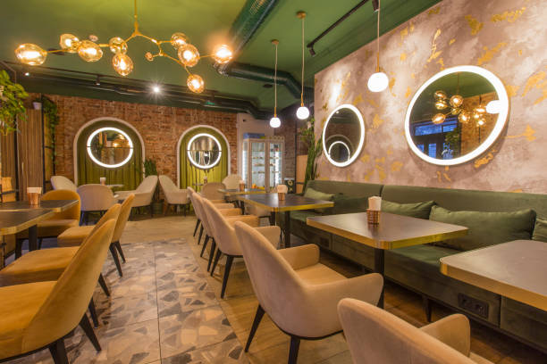 istock Public place interior design, quarantine time, nobody indoors 1224545615