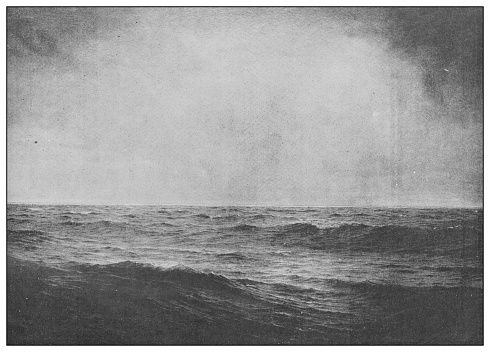 Antique famous painting from the 19th century: Old ocean's gray and melancholy waste by William T Richards