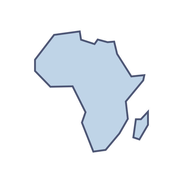 absztrakt afrika térkép ikon lapos stílusban. izolált vektor - kelet afrika témájú stock illusztrációk