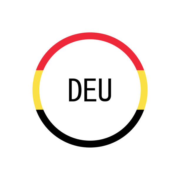 deutschland-flagge-symbol-taste auf weißer kulisse. flacher vektor - germany postage stamp yellow red stock-grafiken, -clipart, -cartoons und -symbole