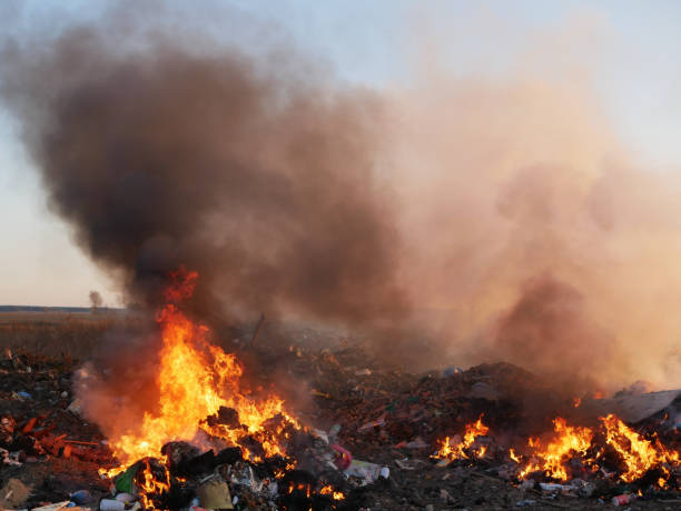 istock destruction of garbage. burning garbage. concern for the environment. environmental pollution 1224554836