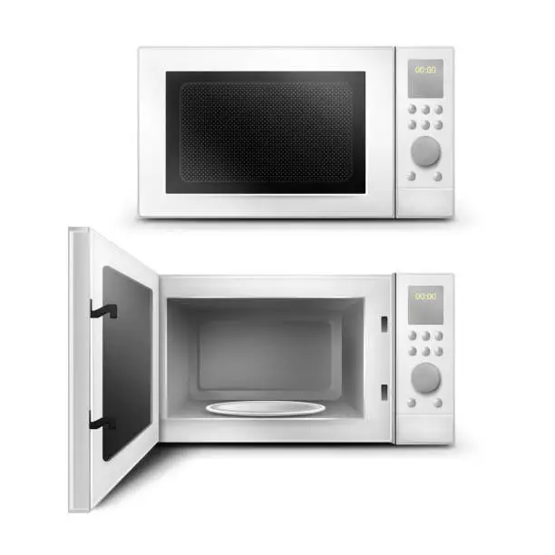 Vector illustration of Realistic illustration of the microwave oven