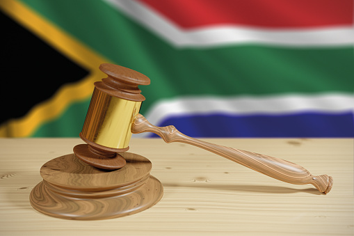 Legal issues in South Africa with a judge's gavel